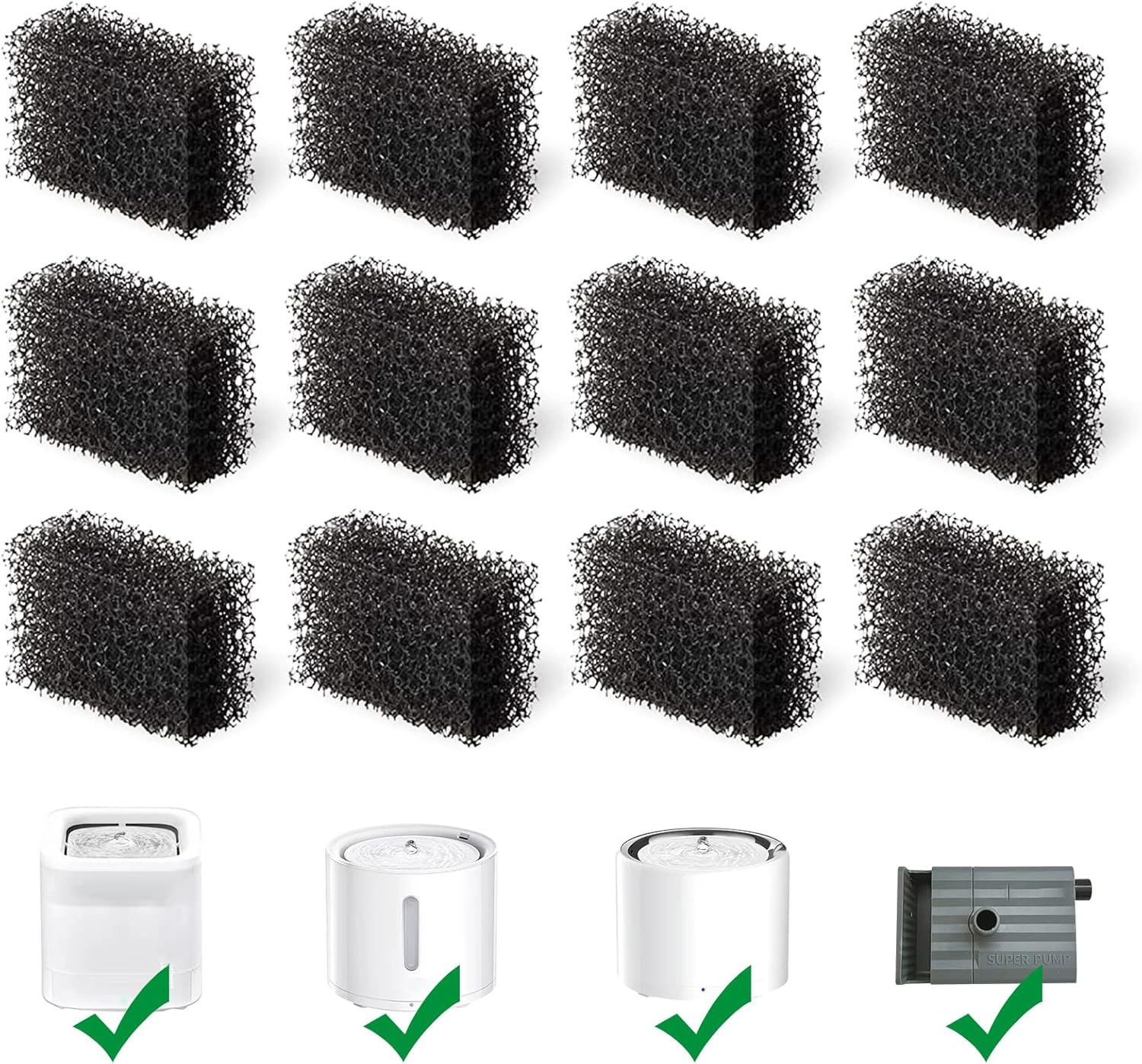 Cat Water Fountain Filter - 12 Pack Cat Water Fountain Sponge