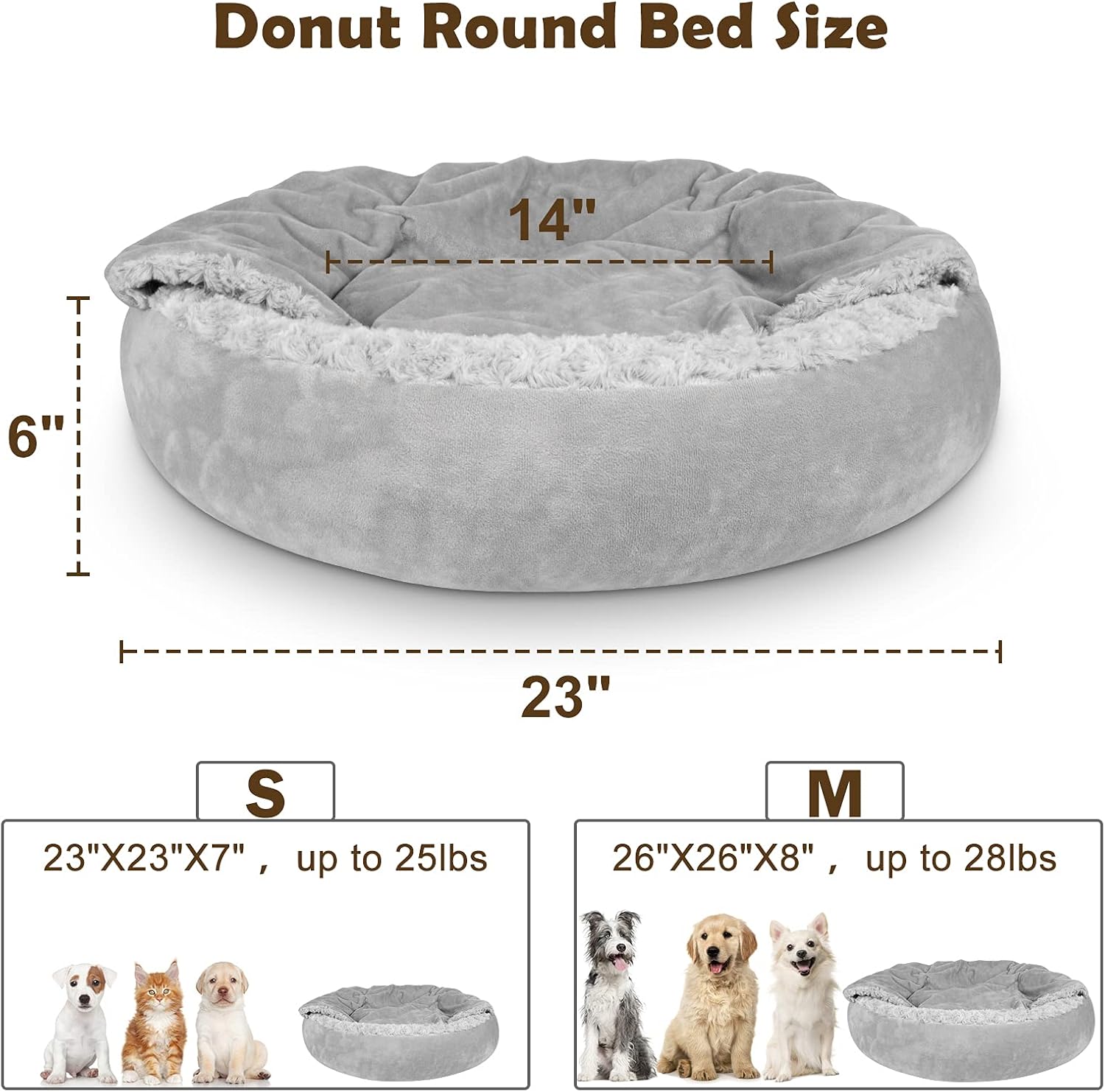 Cozy Donut Pet Bed with Hooded - Calming Dog Bed のレビューと価格