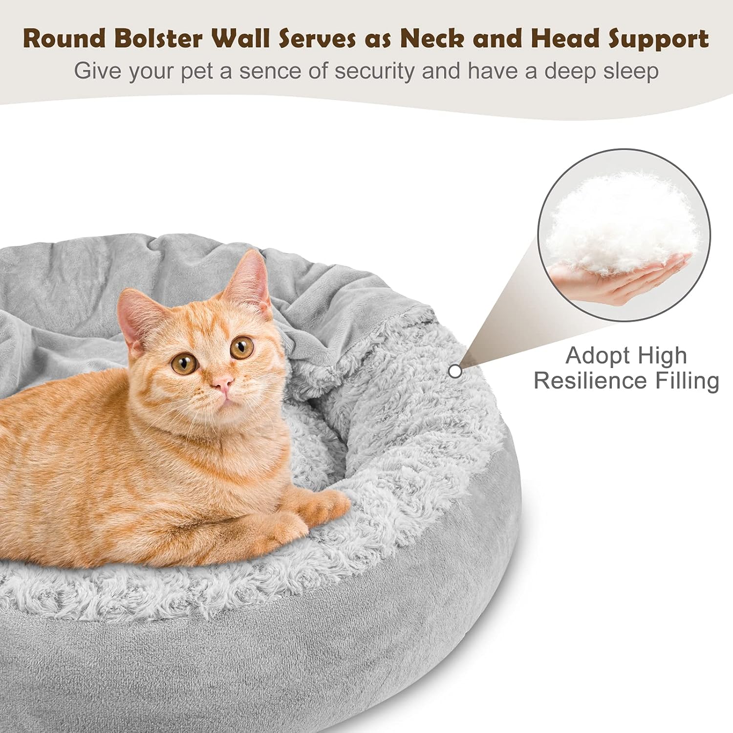 Cozy Donut Pet Bed with Hooded - Calming Dog Bed のレビューと価格