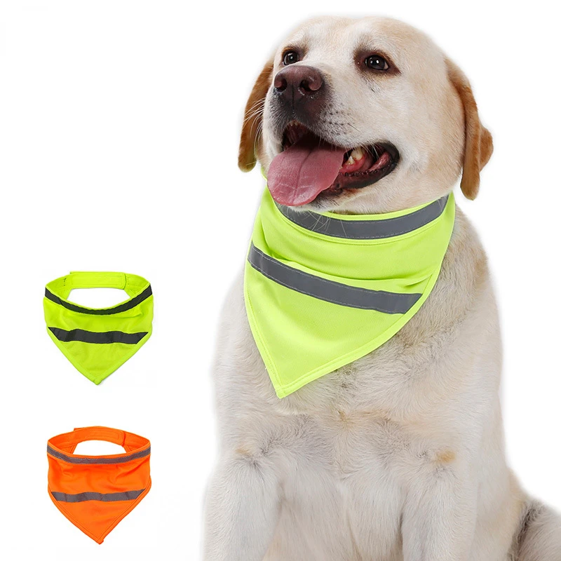 Dog Reflective Bandanas Pet Tr - Dog Bandana Scarf のレビューと価格