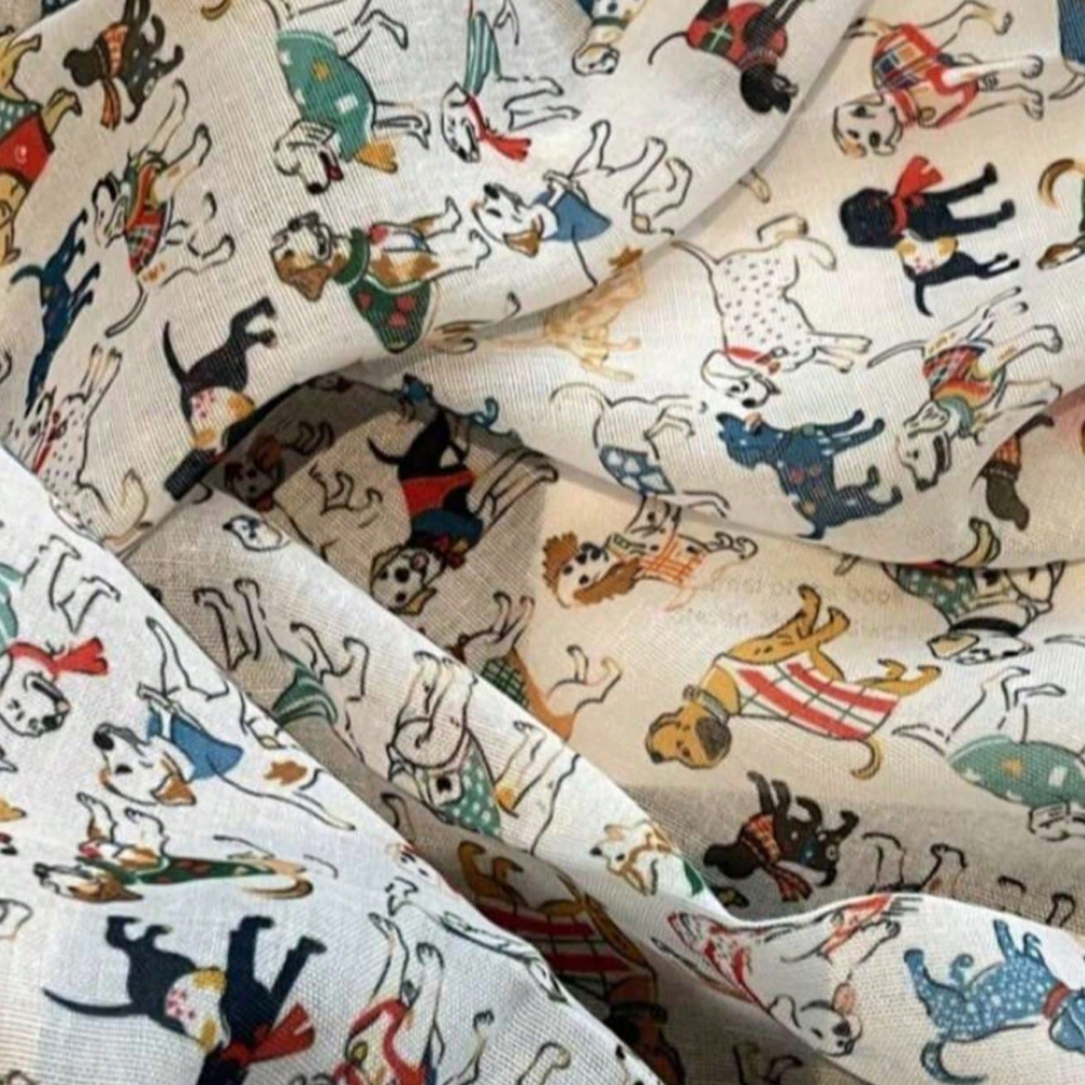 1pcs Cartoon Dog Print Silk Sc - Dog Bandana Scarf のレビューと価格