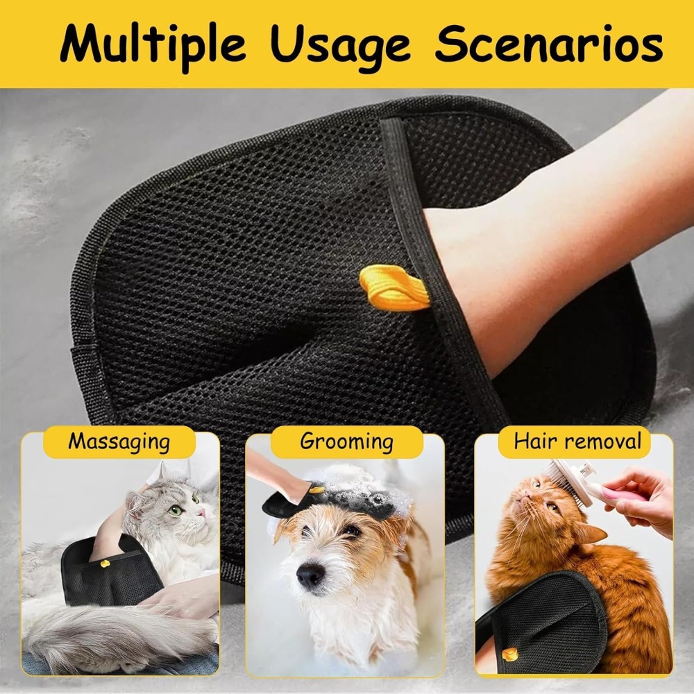 4pcs Double Sided Grooming Glo - Pet Supplies Grooming のレビューと価格