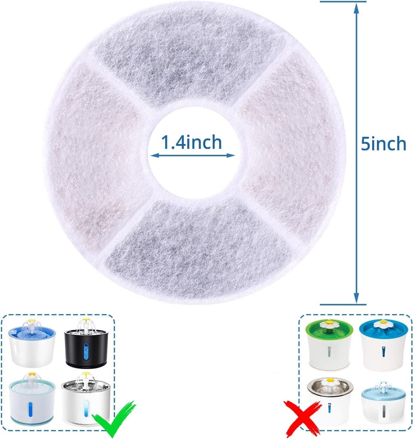 Pet Water Drinking Fountain Fi - Cat Water Fountain Filter のレビューと価格