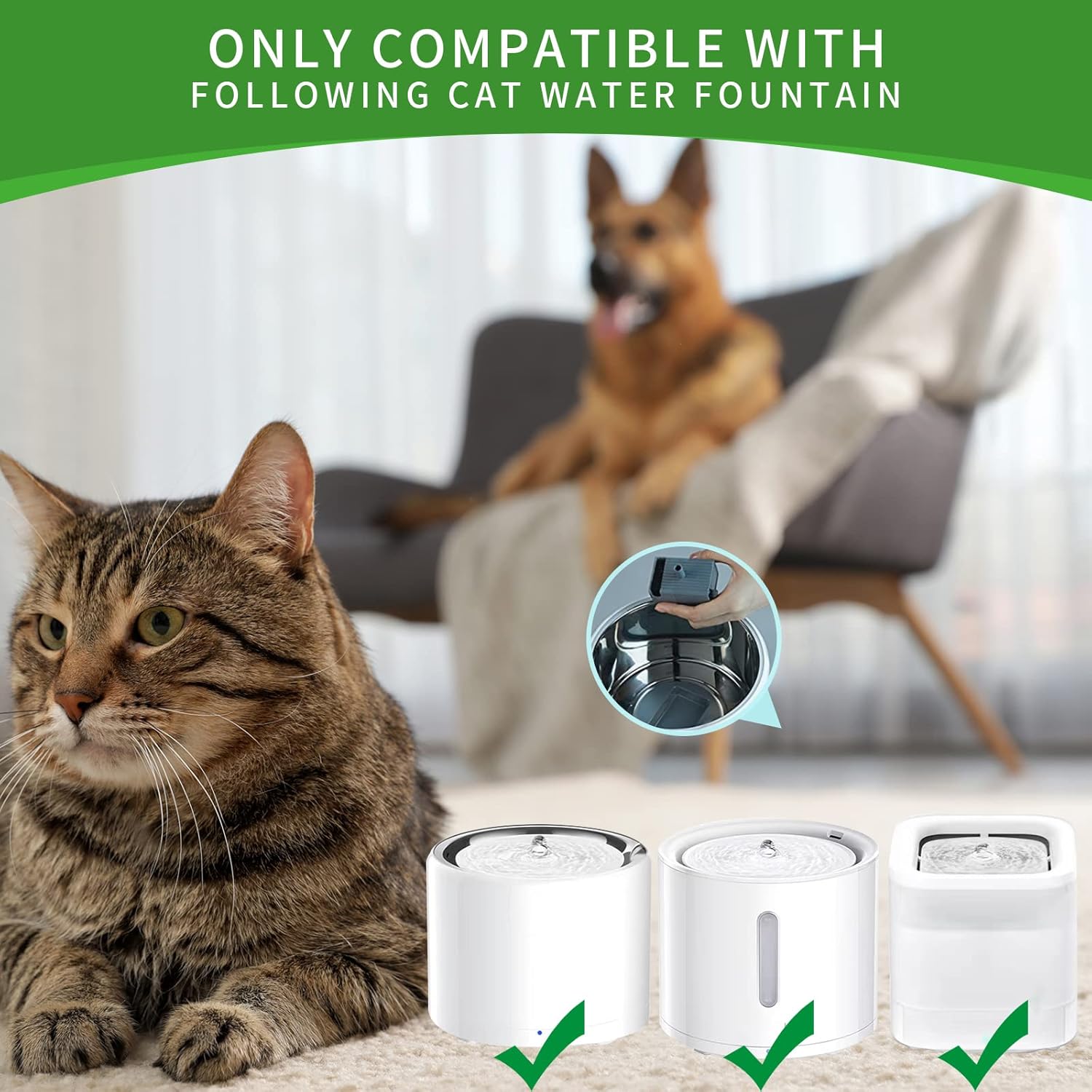 12 Pack Cat Water Fountain Spo - Cat Water Fountain Filter のレビューと価格