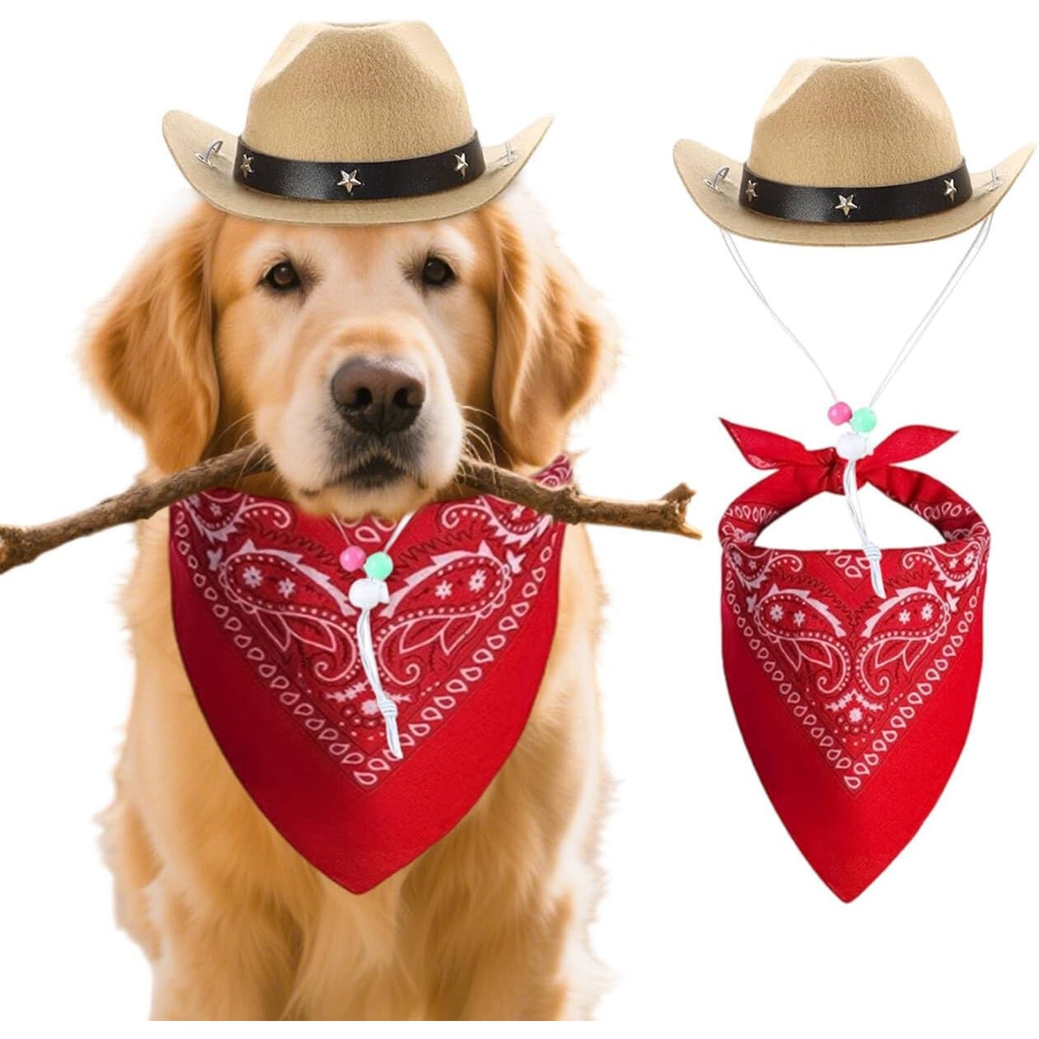 RGT Pet Cowboy Hat Dog Western - Dog Bandana Scarf のレビューと価格