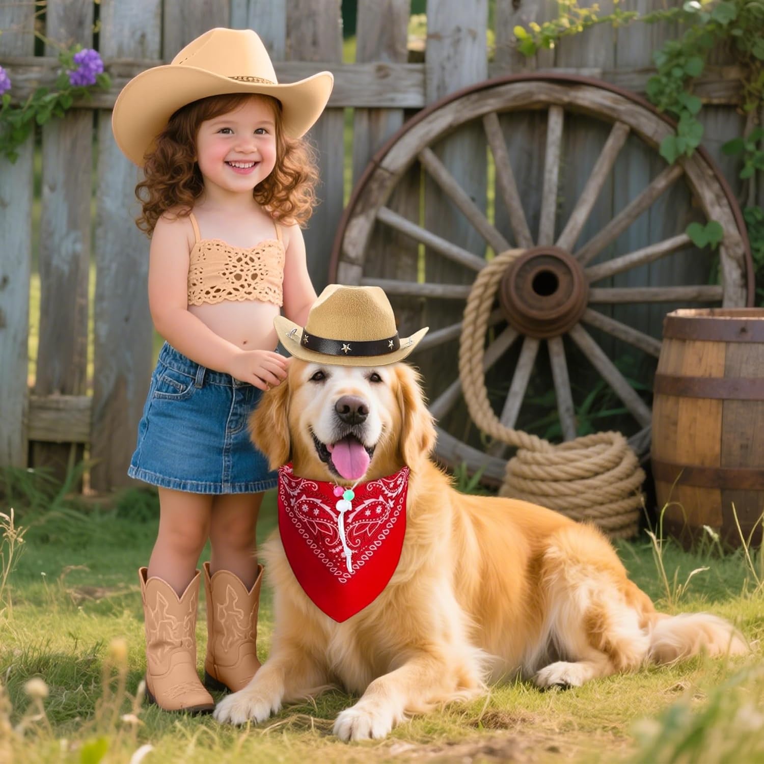 RGT Pet Cowboy Hat Dog Western - Dog Bandana Scarf のレビューと価格