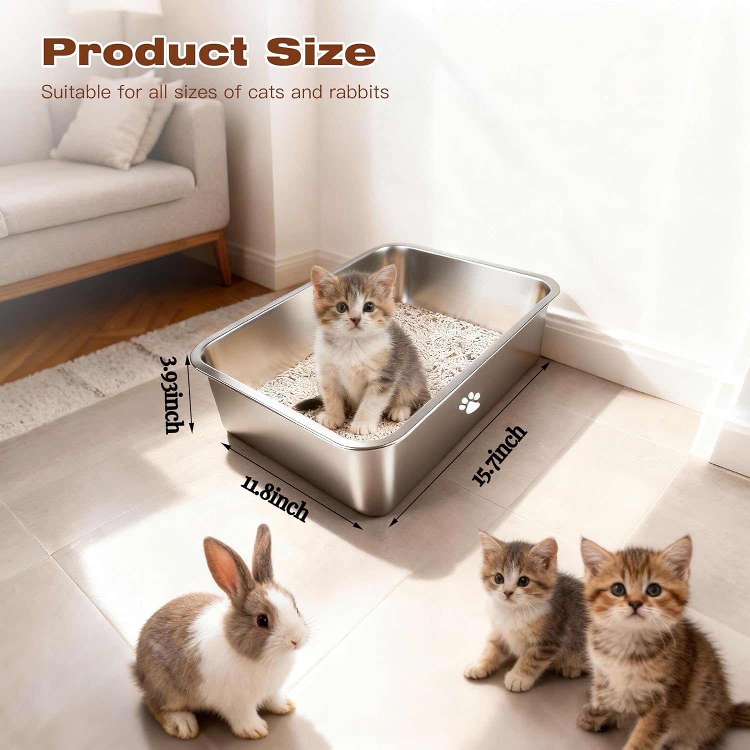 Stainless Steel Cat Litter Box - Pet X Supplies & Tack Howell Photos のレビューと価格