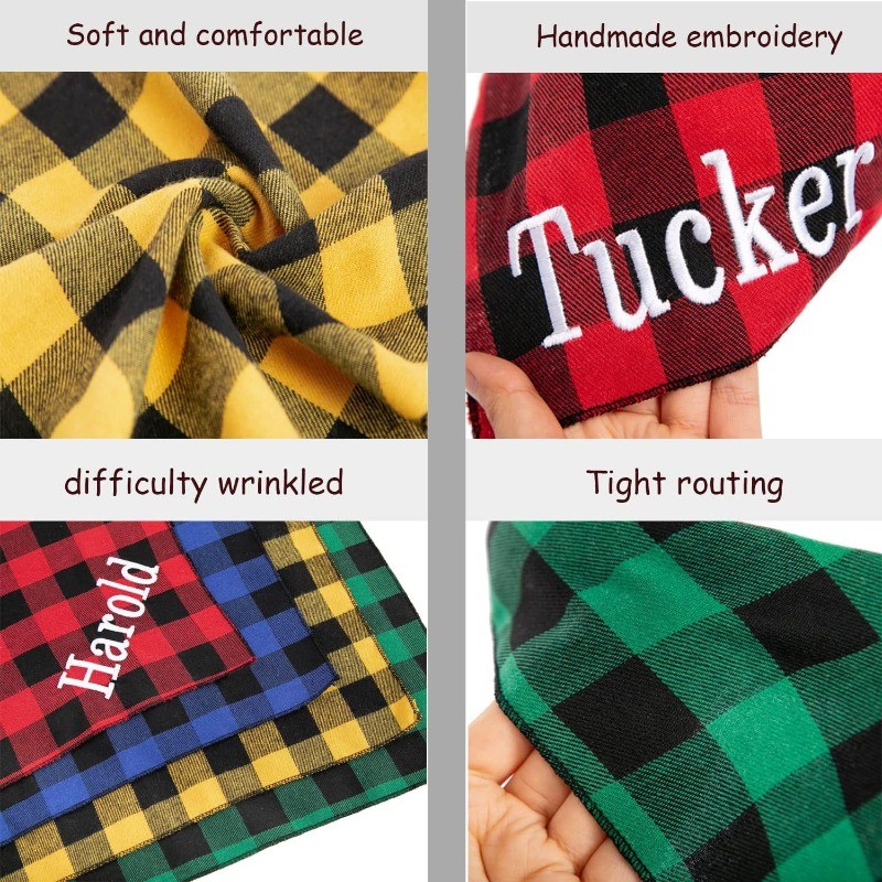Embroidery Name Dog Bandana Cu - Dog Bandana Scarf のレビューと価格