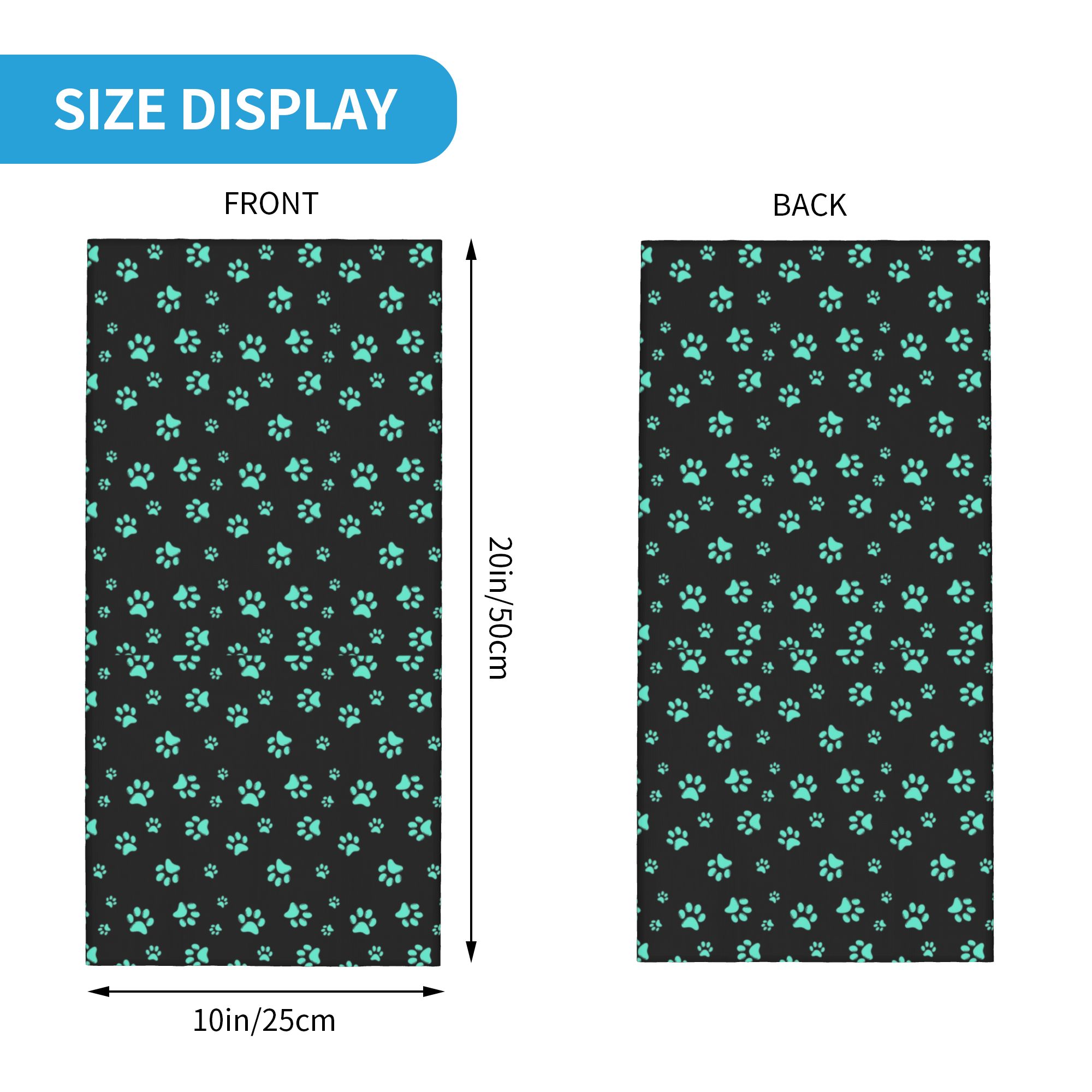 Custom Aqua Dog Paw Print Patt - Dog Bandana Scarf のレビューと価格