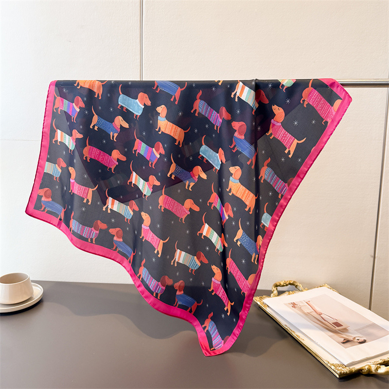 Ladies Cotton Dog Printed Squa - Dog Bandana Scarf のレビューと価格