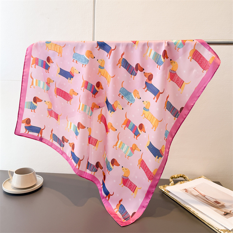Ladies Cotton Dog Printed Squa - Dog Bandana Scarf のレビューと価格